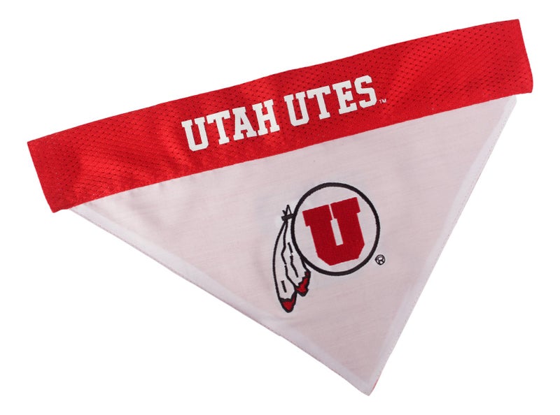 Pets First Collegiate Pet Accessories, Reversible Bandana, Utah Utes, Small/Medium - Image 1
